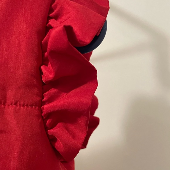 Bonnie Jean Girls' Red Puffer vest with ruffle sleeve size 3T - Picture 2 of 5